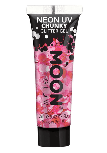 Moon Neon UV Chunky Glitter Gel - Pink