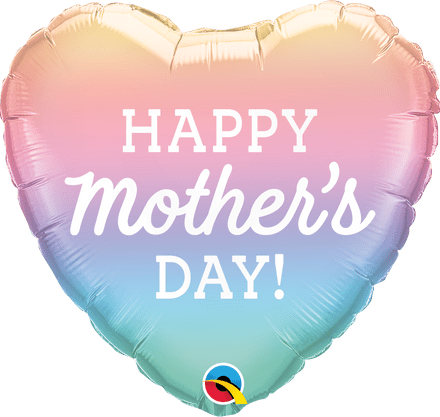 Mother's Day Pastel Ombre Heart Foil Balloon