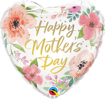 Mother's Day Pink Floral Heart Foil Balloon