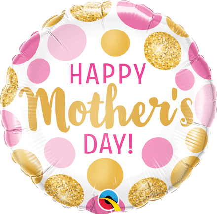 Mother's Day Pink & Gold Dots Foil Balloon