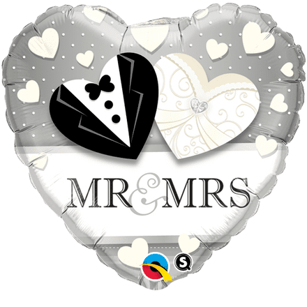 Mr & Mrs Wedding Day Foil Helium Balloon
