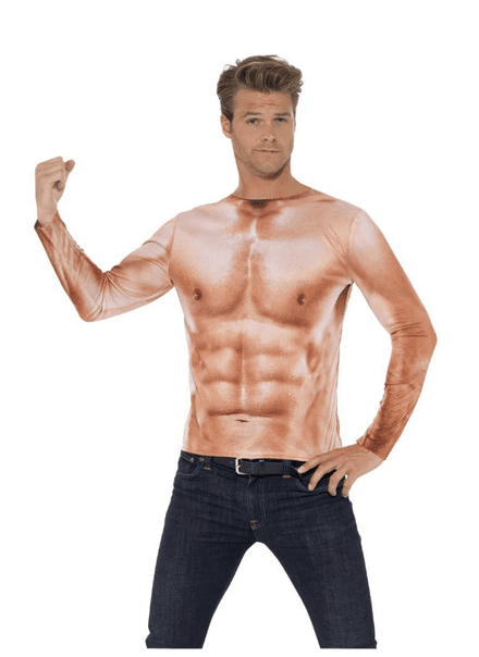 Muscle Top Printed Long Sleeve Top