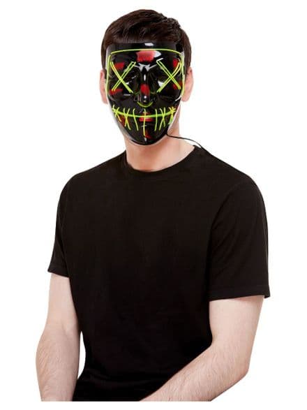 Neon Green Light Up Stitch Face Mask