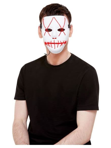 Neon Red Light Up Stitch Face Mask