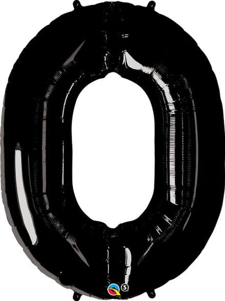 Number 0 Black Super Shape Number Foil Balloon