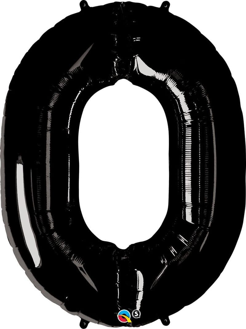 Number 0 Black Super Shape Number Foil Balloon