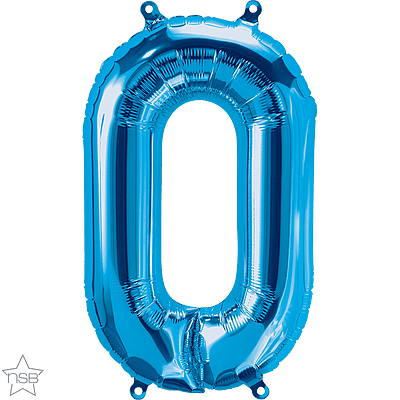 Number 0 Blue Mini Air-Fill Foil Balloon