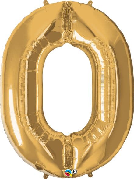 Number 0 Gold Super Shape Number Foil Balloon