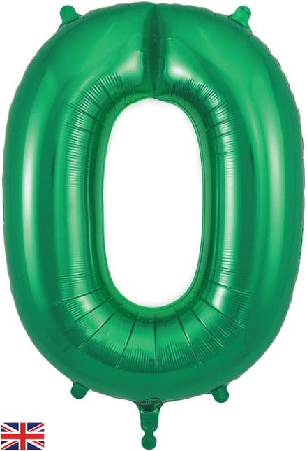 Number 0 Green Super Shape Number Foil Balloon
