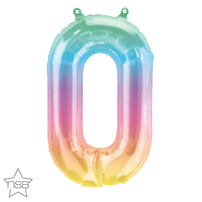 Number 0 Jelli Ombre Mini Air-Fill Foil Balloon