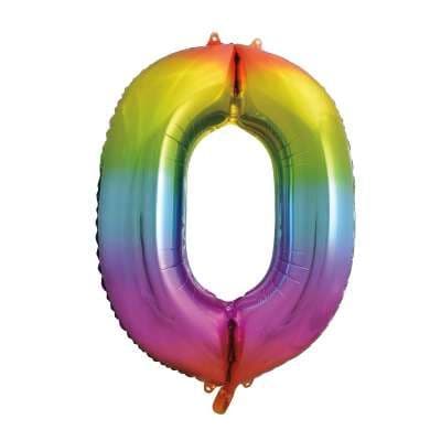 Number 0 Ombre Super Shape Number Foil Balloon