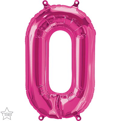 Number 0 Pink Mini Air-Fill Foil Balloon