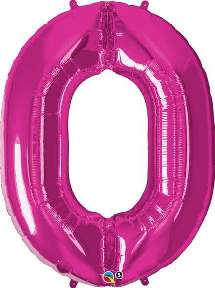 Number 0 Pink Super Shape Number Foil Balloon