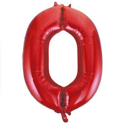 Number 0 Red Super Shape Number Foil Balloon
