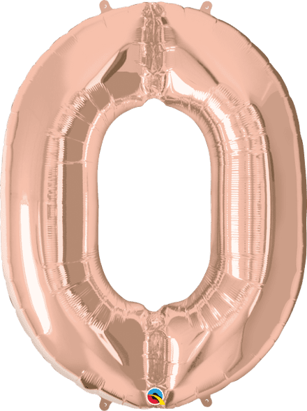 Number 0 Rose Gold Super Shape Number Foil Balloon