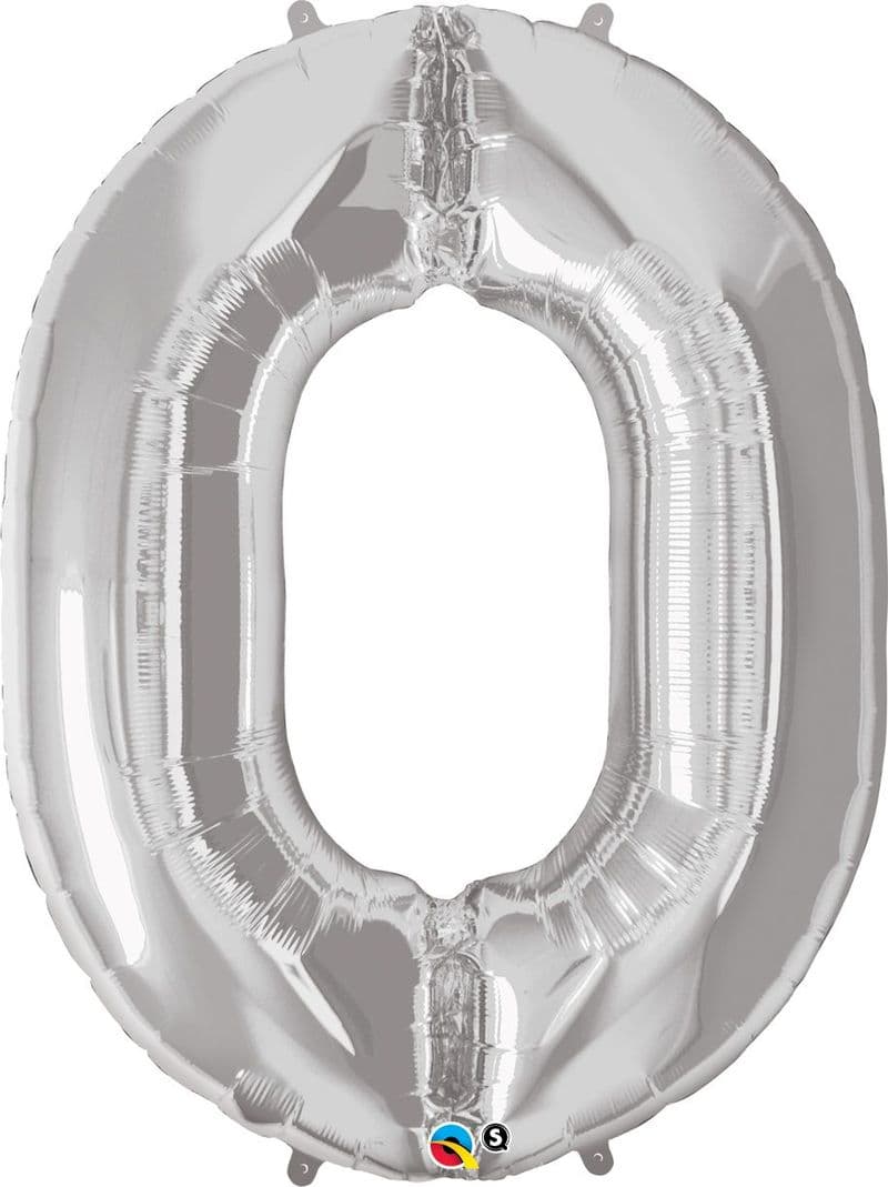 Number 0 Silver Super Shape Number Foil Balloon