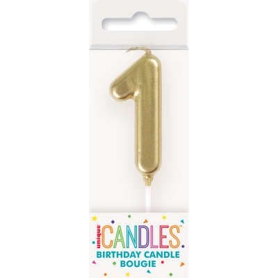 Number 1 Gold Candle