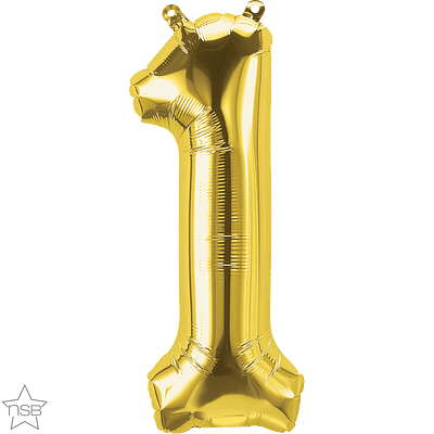 Number 1 Gold Mini Air-Fill Foil Balloon