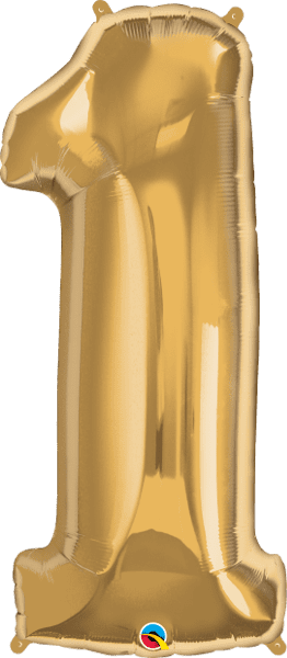 Number 1 Gold Super Shape Number Foil Balloon