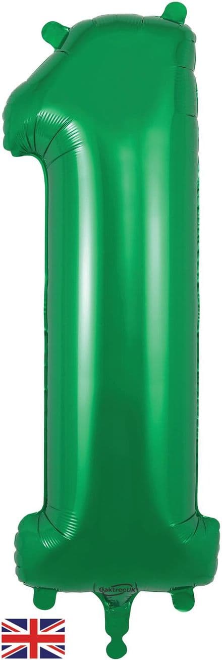 Number 1 Green Super Shape Number Foil Balloon