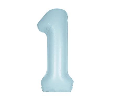 Number 1 Matte Blue Super Shape Number Foil Balloon