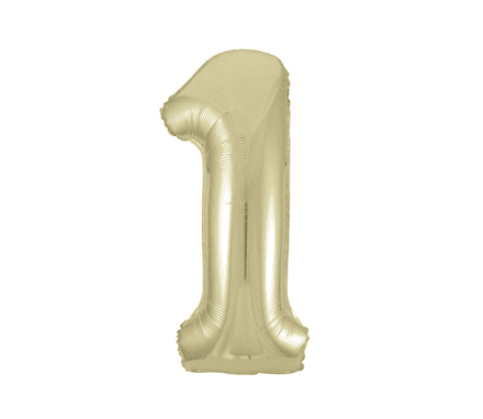 Number 1 Old Gold Super Shape Number Foil Balloon