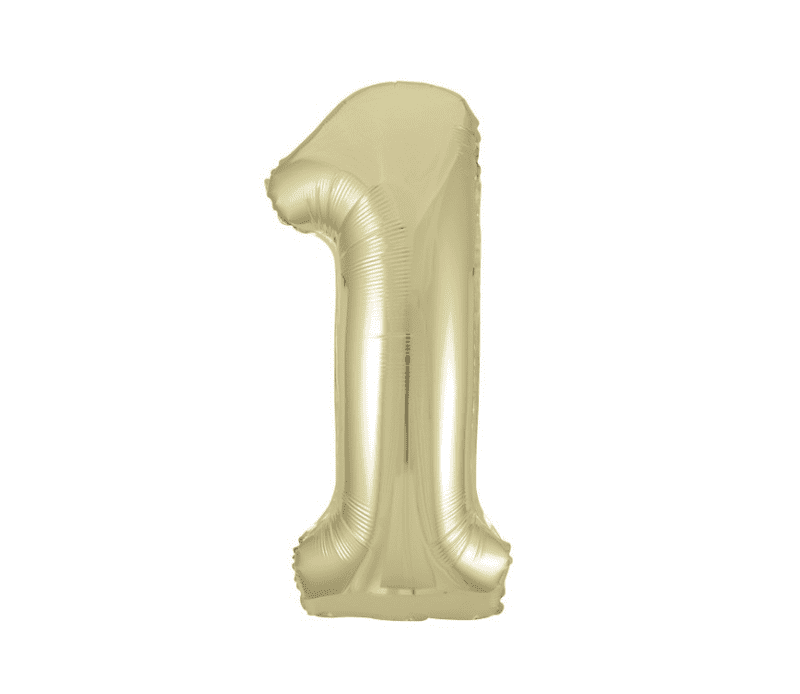 Number 1 Old Gold Super Shape Number Foil Balloon