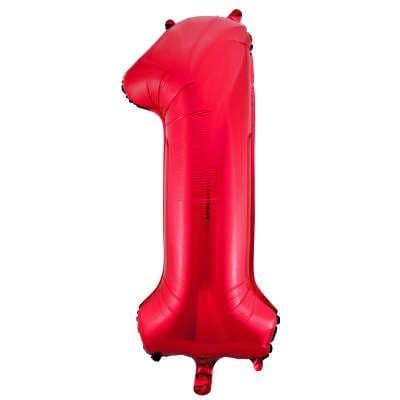 Number 1 Red Super Shape Number Foil Balloon