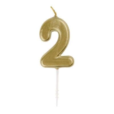 Number 2 Gold Candle