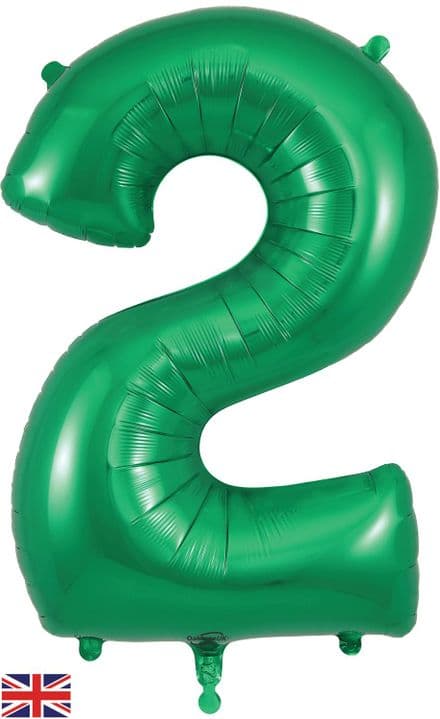 Number 2 Green Super Shape Number Foil Balloon