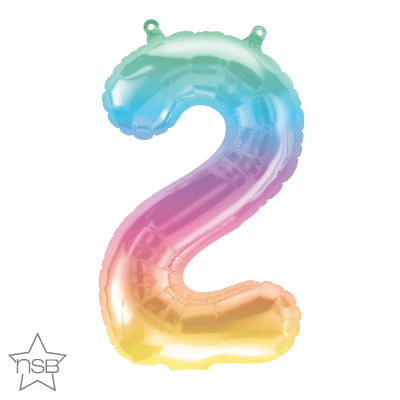 Number 2 Jelli Ombre Mini Air-Fill Foil Balloon