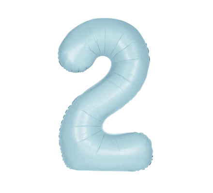 Number 2 Matte Blue Super Shape Number Foil Balloon