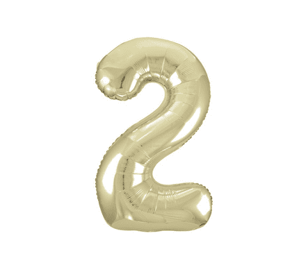 Number 2 Old Gold Super Shape Number Foil Balloon