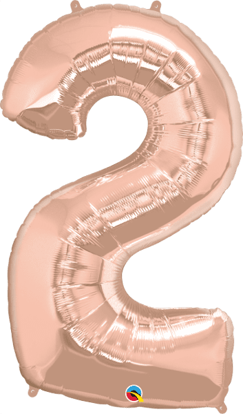 Number 2 Rose Gold Super Shape Number Foil Balloon