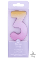 Number 3 Rose Gold Ombre Candle