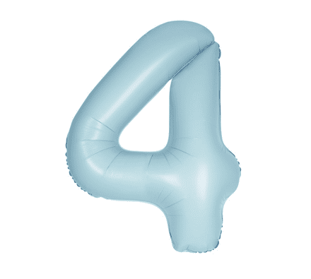 Number 4 Matte Blue Super Shape Number Foil Balloon