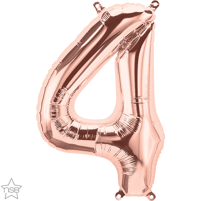 Number 4 Rose Gold Mini Air-Fill Foil Balloon