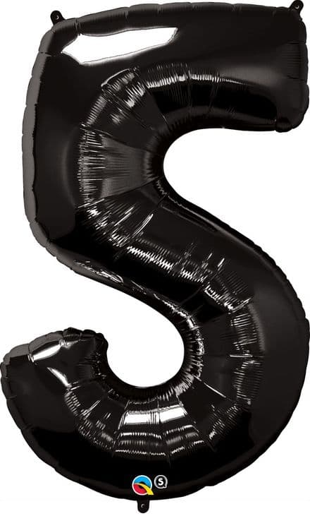 Number 5 Black Super Shape Number Foil Balloon