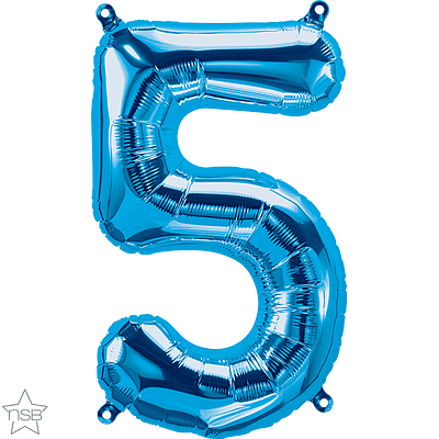 Number 5 Blue Mini Air-Fill Foil Balloon