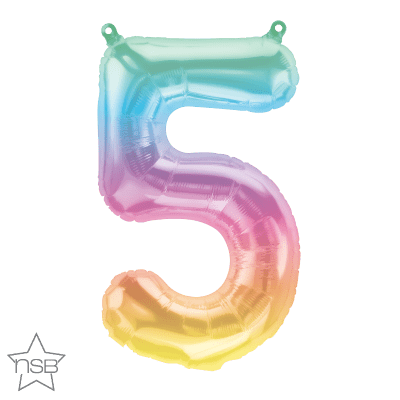 Number 5 Jelli Ombre Mini Air-Fill Foil Balloon