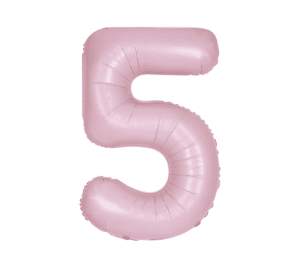 Number 5 Matte Pink Super Shape Number Foil Balloon