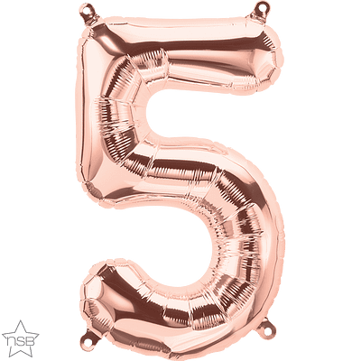 Number 5 Rose Gold Mini Air-Fill Foil Balloon