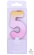 Number 5 Rose Gold Ombre Candle