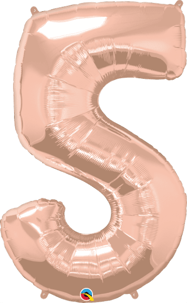Number 5 Rose Gold Super Shape Number Foil Balloon