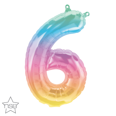 Number 6 Jelli Ombre Mini Air-Fill Foil Balloon