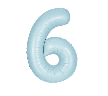 Number 6 Matte Blue Super Shape Number Foil Balloon