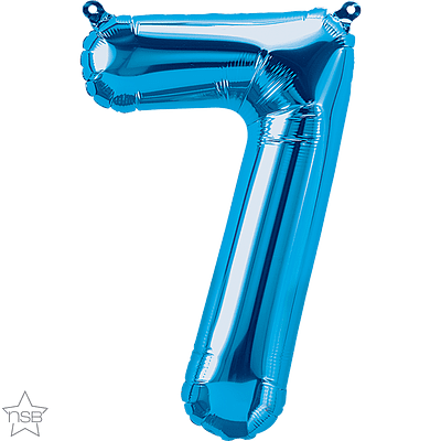 Number 7 Blue Mini Air-Fill Foil Balloon