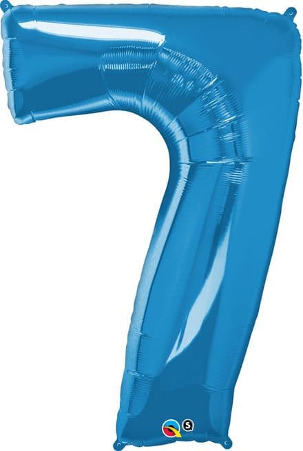 Number 7 Blue Super Shape Number Foil Balloon