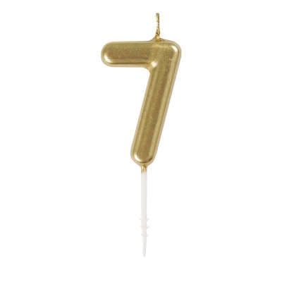 Number 7 Gold Candle