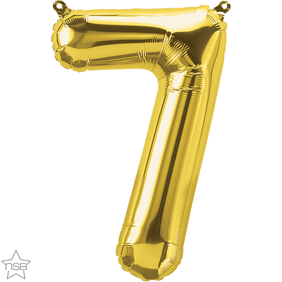 Number 7 Gold Mini Air-Fill Foil Balloon
